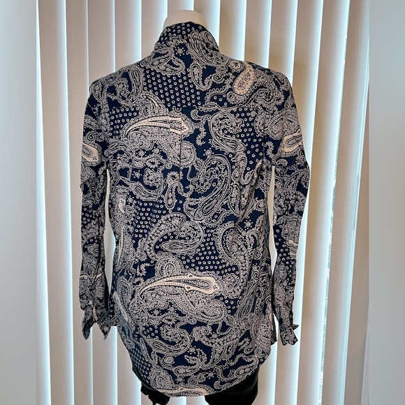 Red Snap Co. Long Sleeve Blue Paisley Button-Down - Picture 2 of 4